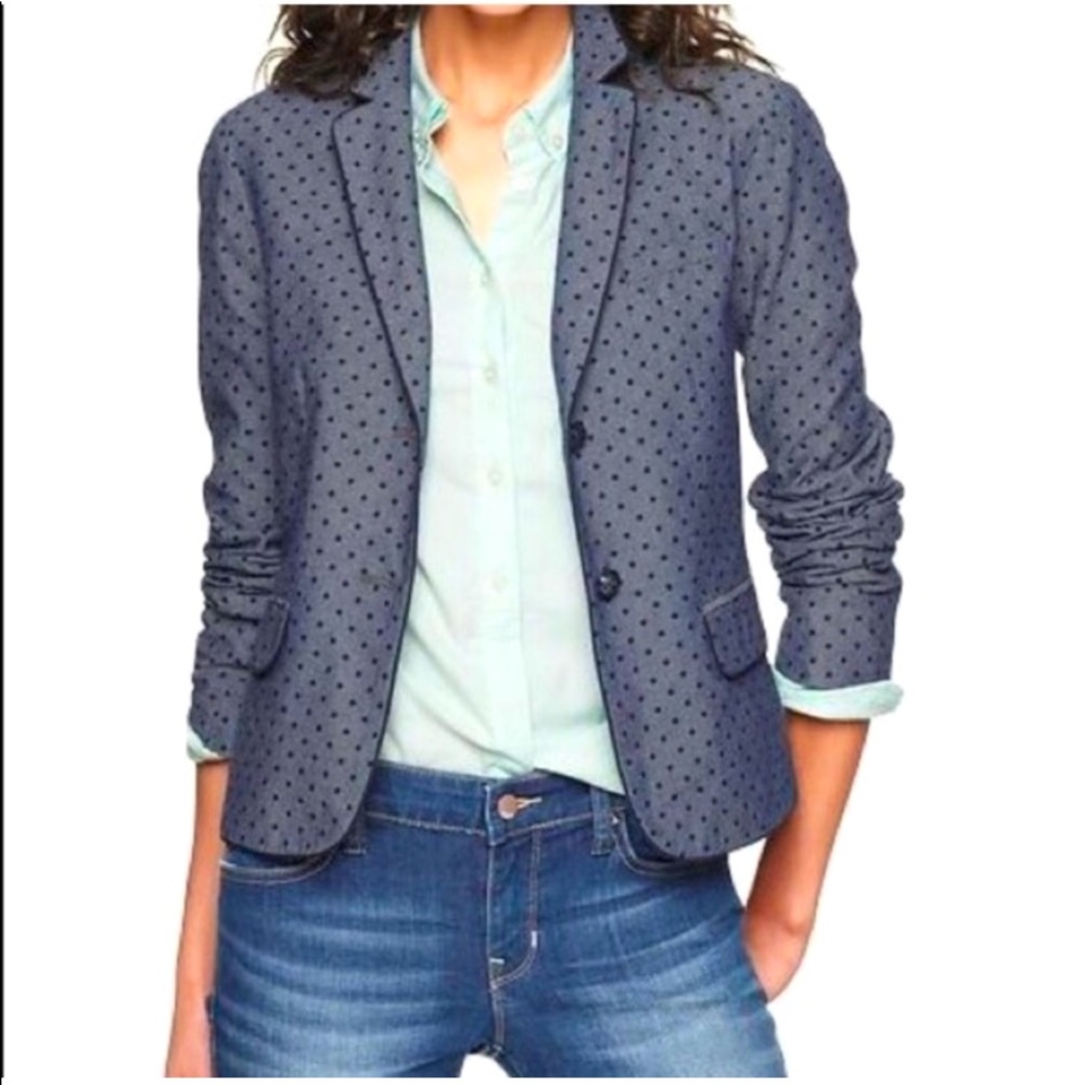 GAP The Academy Blazer Chambray polka dot